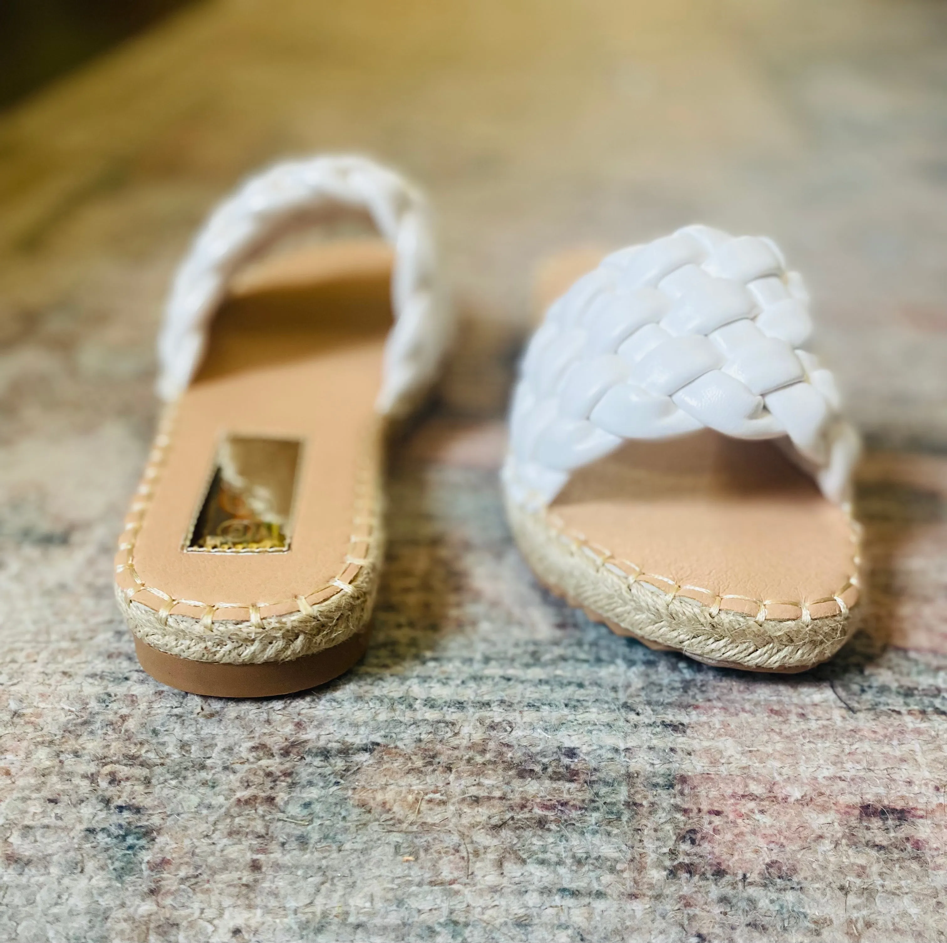 White Braided Sandal
