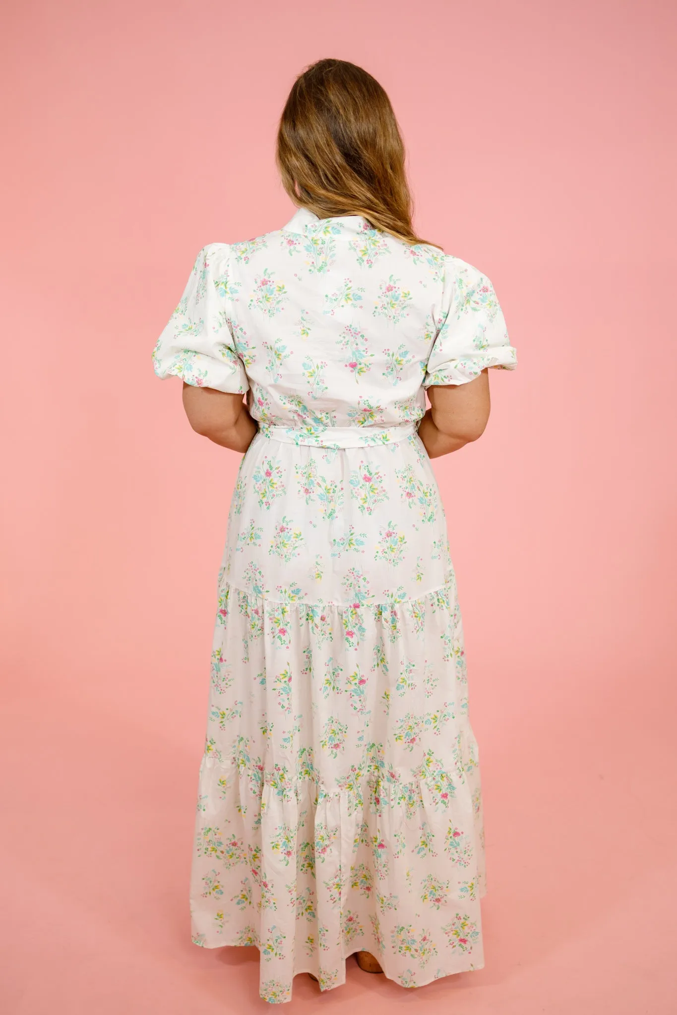 White Multi Floral Maxi Dress