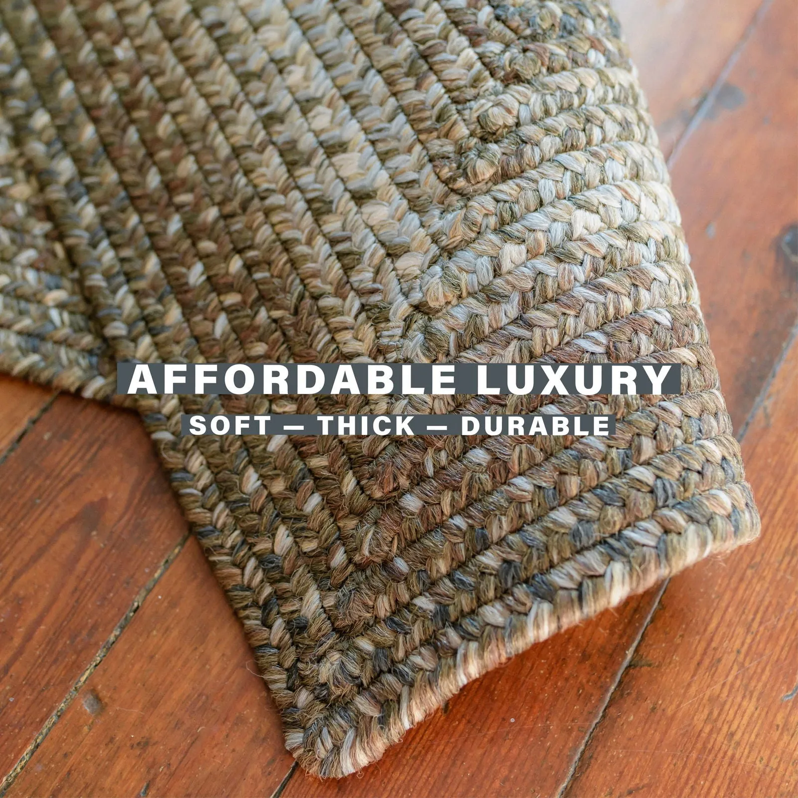 Wildwood Brown Ultra Durable Braided Oval Rugs In Set