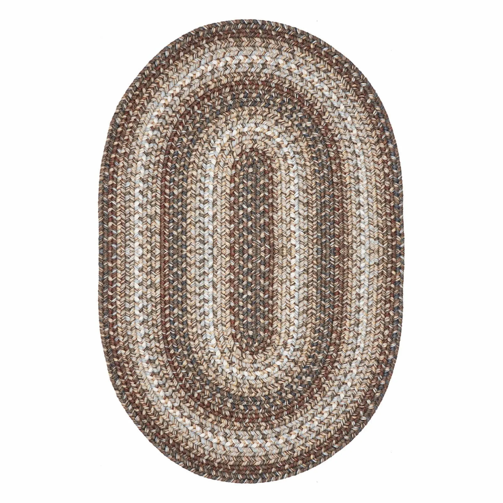 Wildwood Brown Ultra Durable Braided Oval Rugs In Set