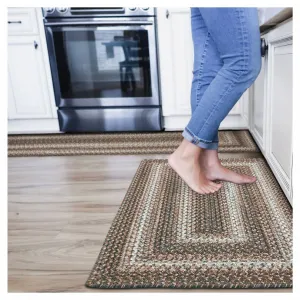 Wildwood Brown Ultra Durable Braided Rectangular Rugs In Set