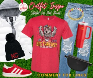 Wolf Big Threasy Party Heather Red Tee