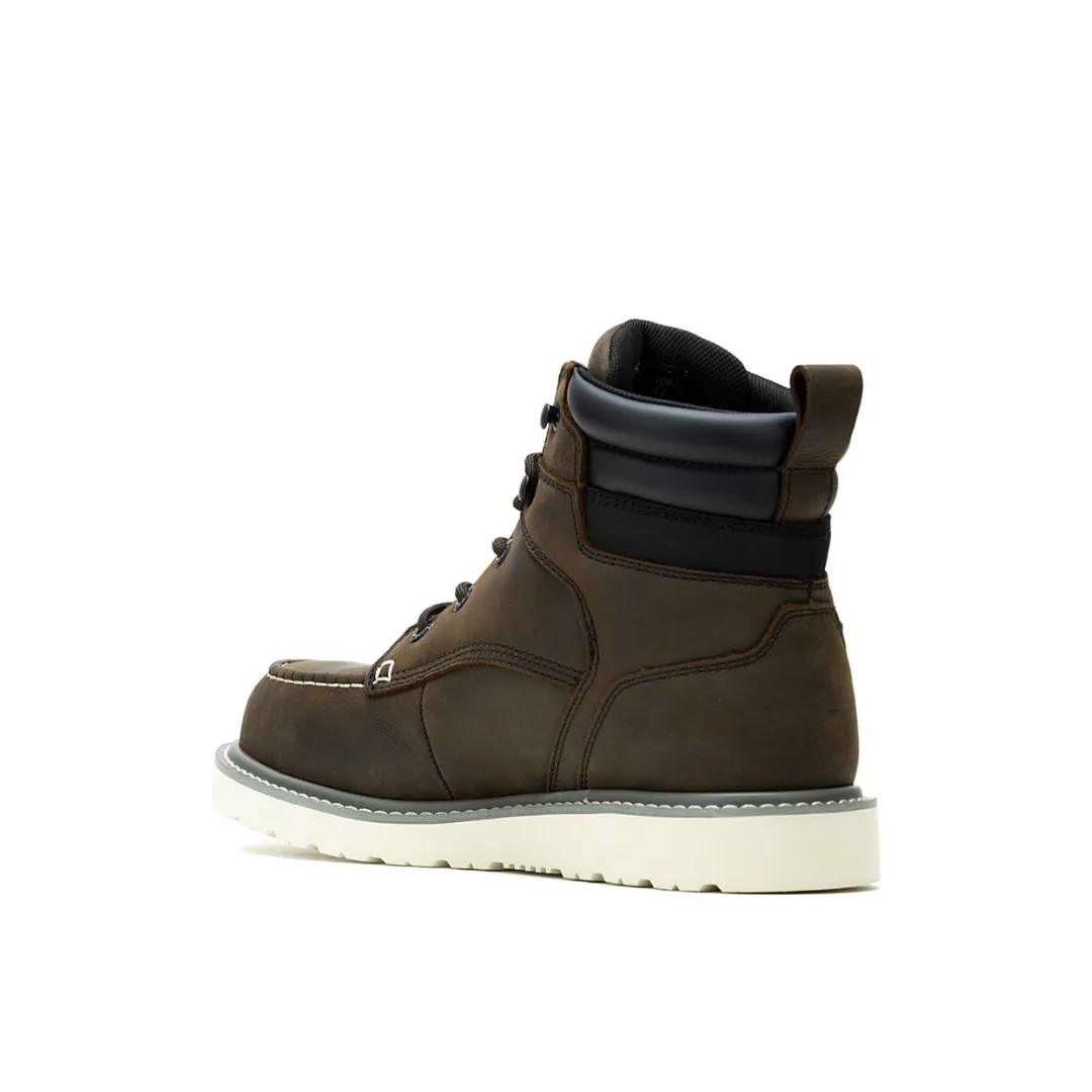 WOLVERINE W230041-EW TRADE WEDGE 6'' MOC TOE WP MN'S (Extra Wide) Dark Brown Leather Work Boots