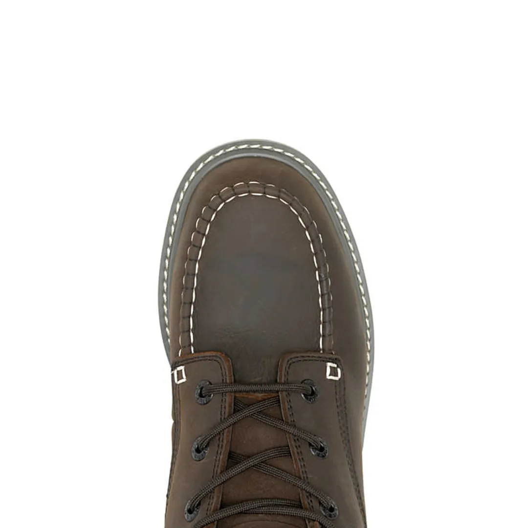 WOLVERINE W230041-EW TRADE WEDGE 6'' MOC TOE WP MN'S (Extra Wide) Dark Brown Leather Work Boots