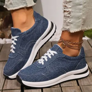 Women's Lace-Up Canvas Athletic Shoes | Breathable and Durable Footwear