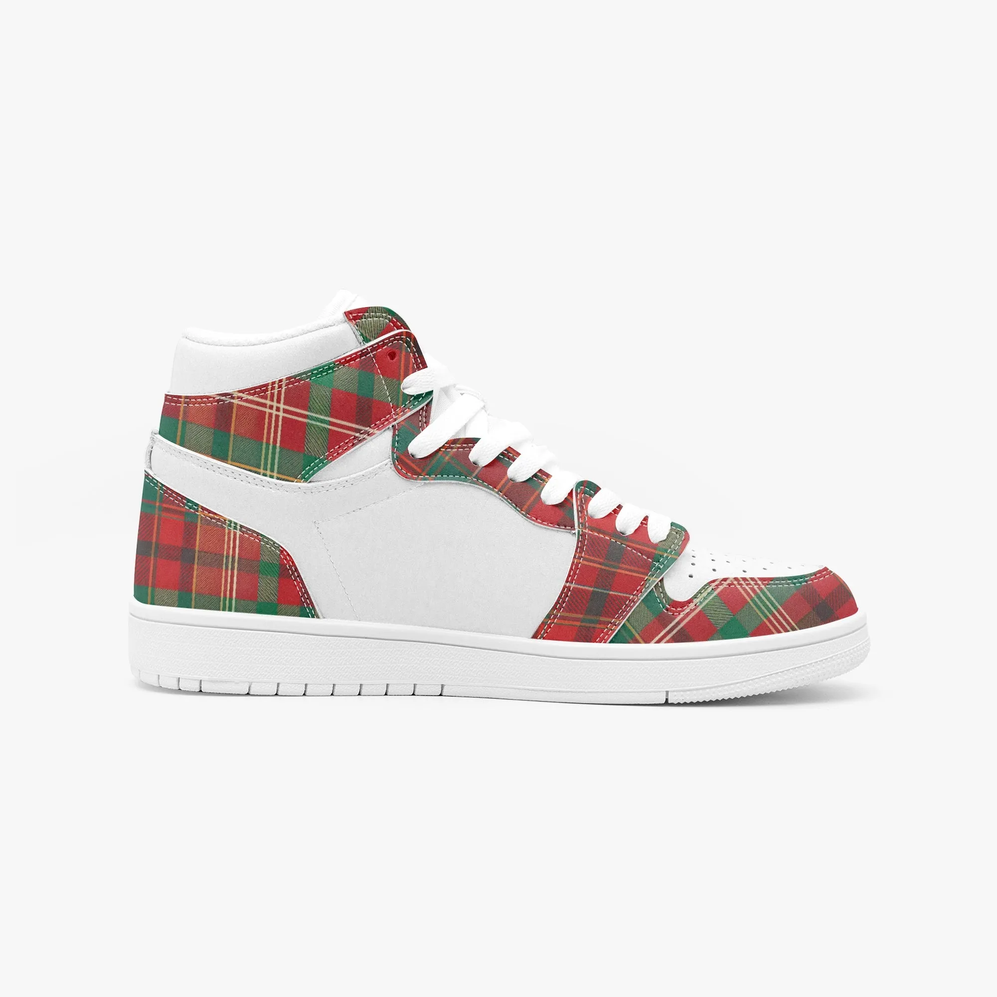 X-mass Plaid -  High-Top Leather Sneakers