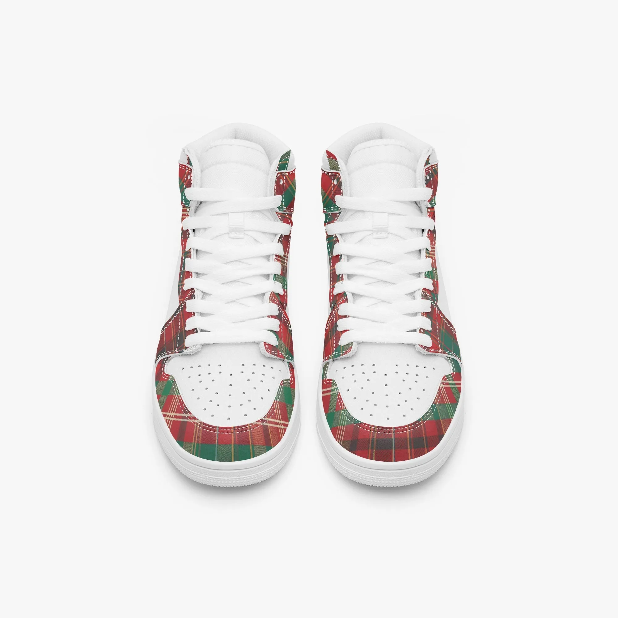 X-mass Plaid -  High-Top Leather Sneakers