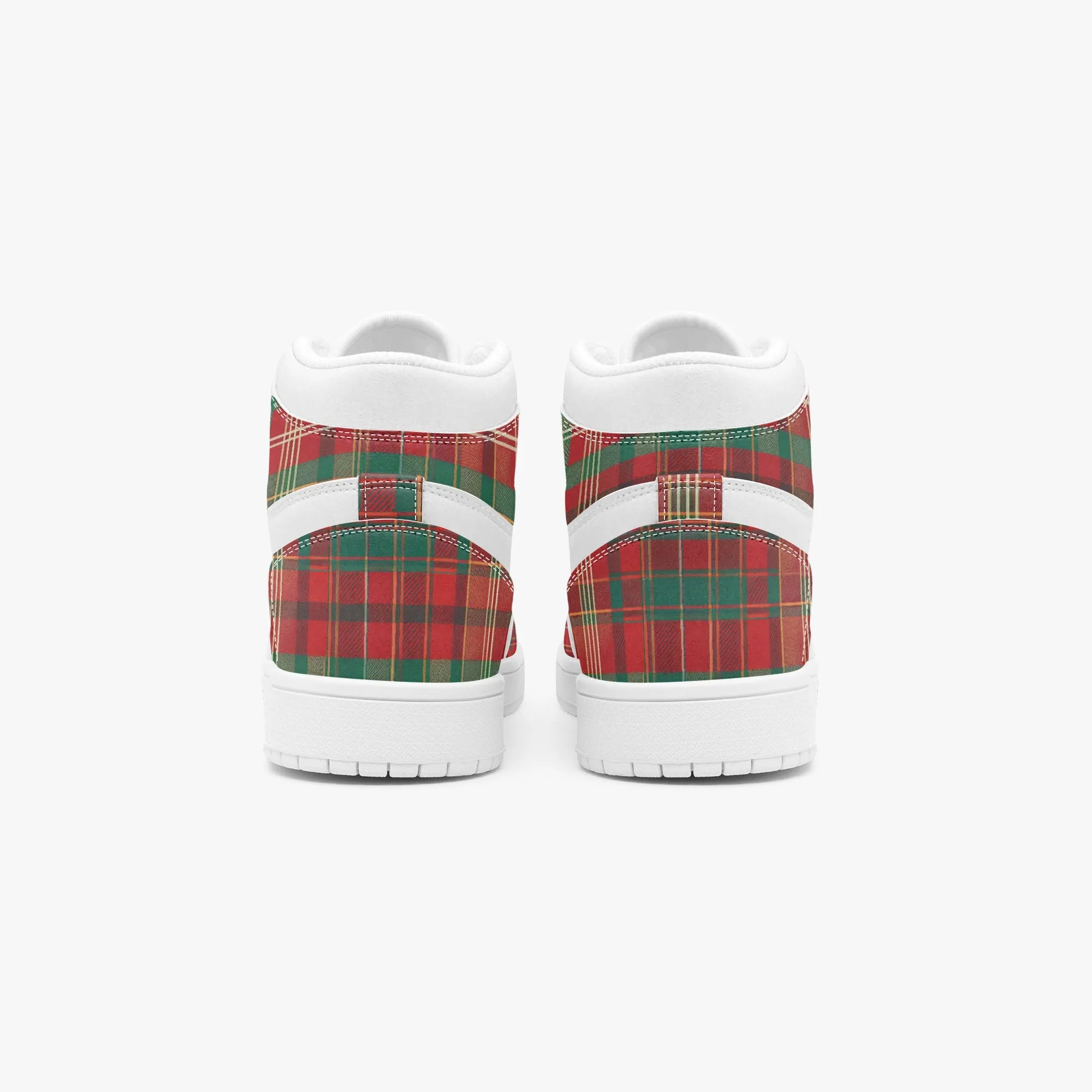 X-mass Plaid -  High-Top Leather Sneakers