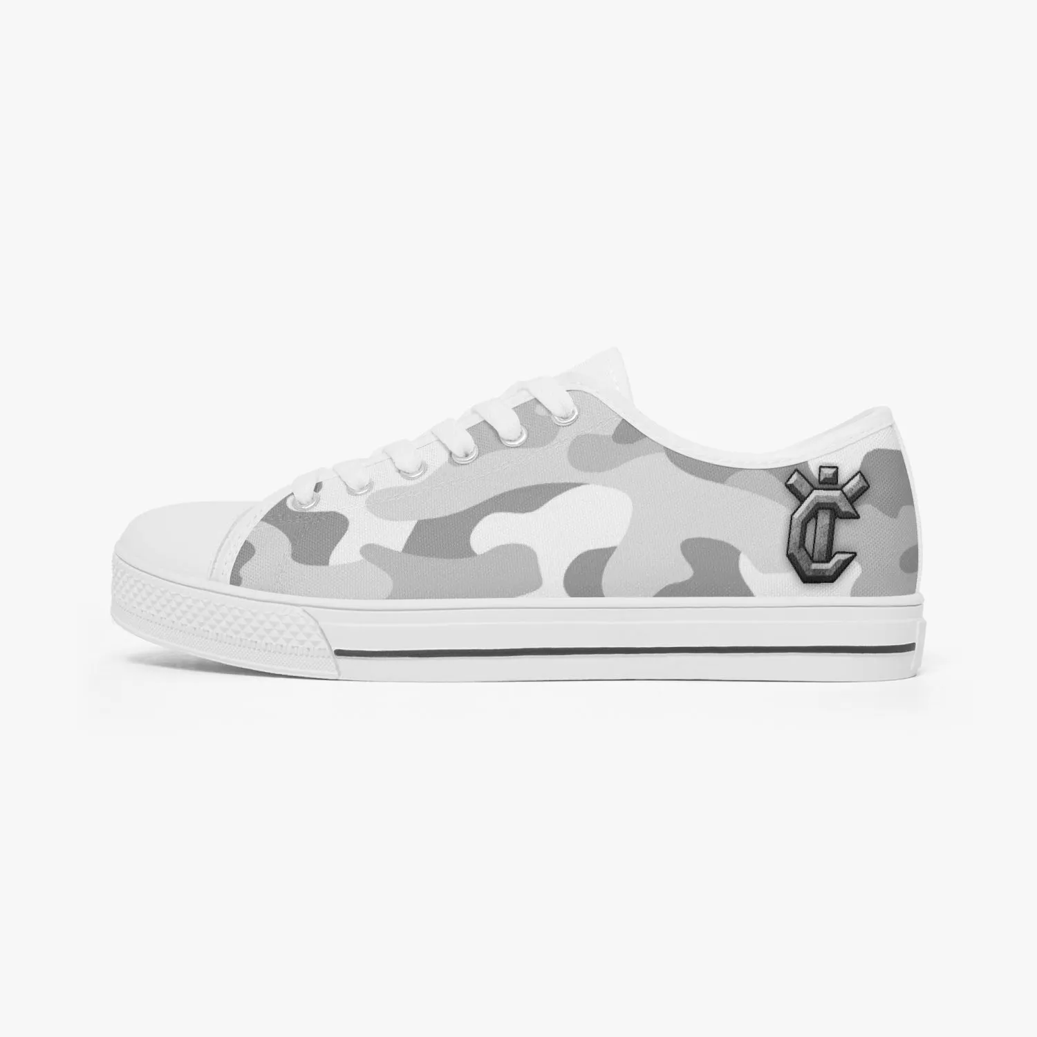 Y i Compete Classic Low-Top Canvas Shoes - Gray/White Camo