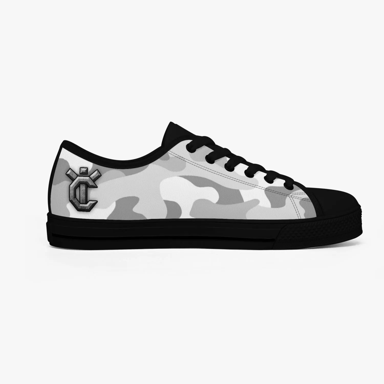 Y i Compete Classic Low-Top Canvas Shoes - Gray/White Camo