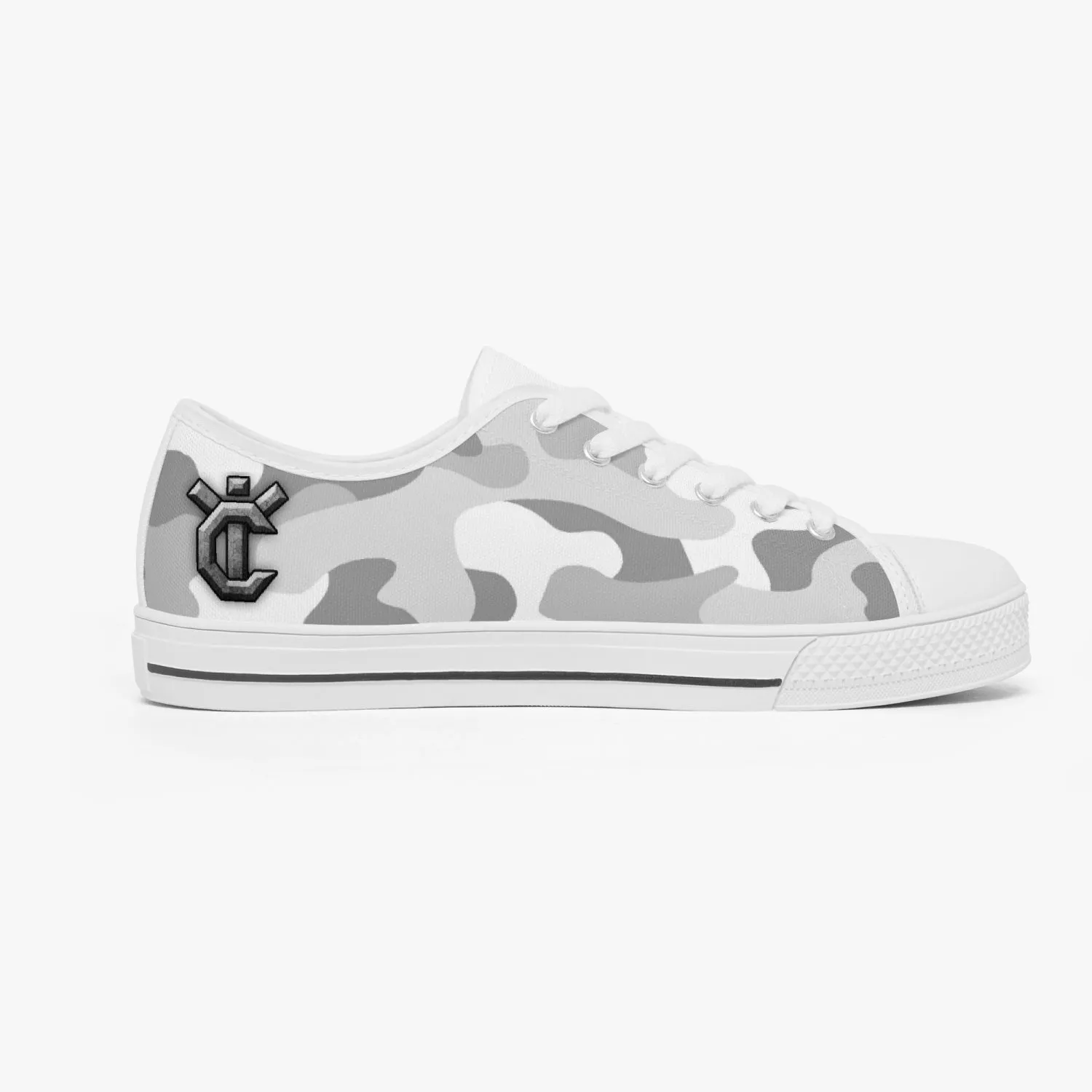 Y i Compete Classic Low-Top Canvas Shoes - Gray/White Camo
