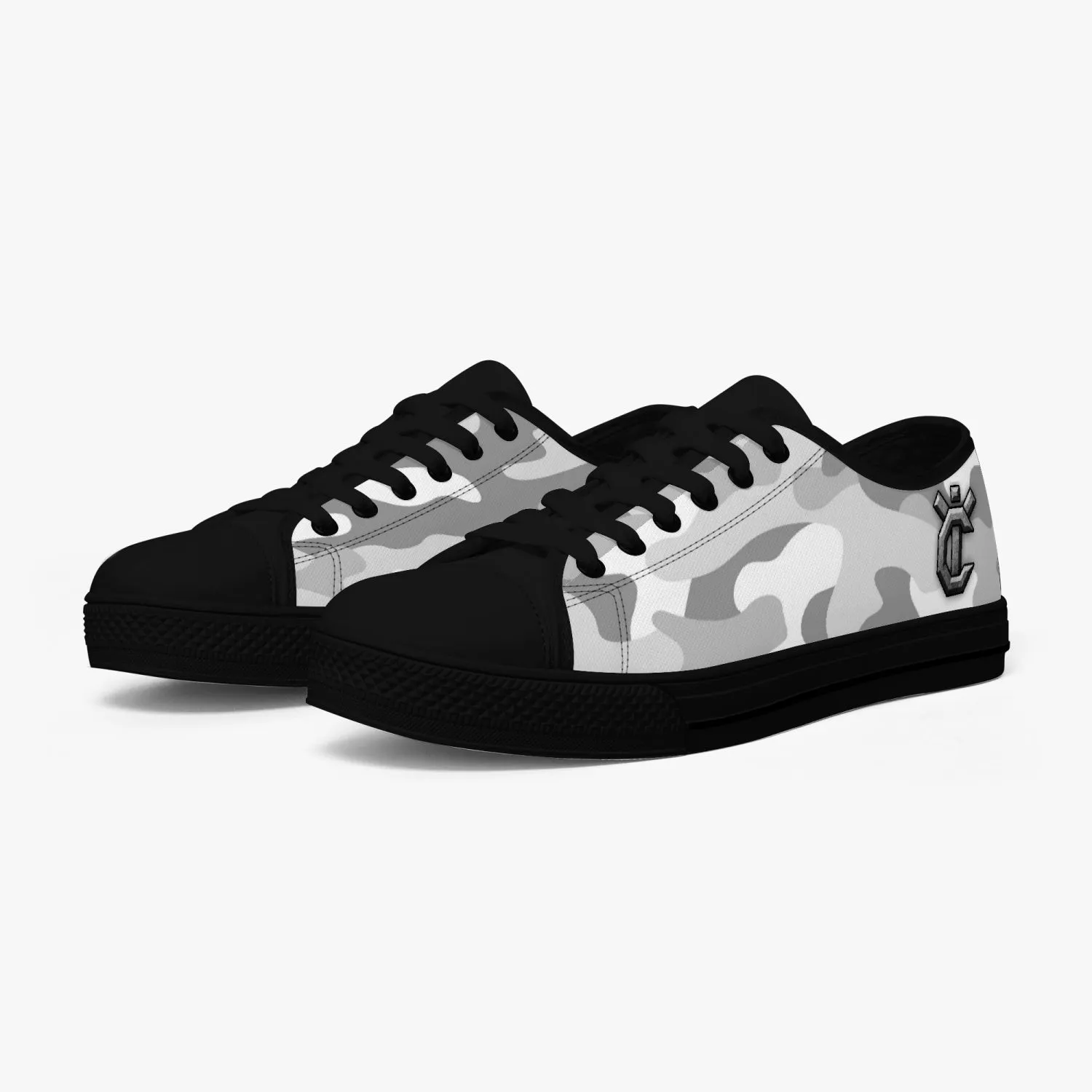Y i Compete Classic Low-Top Canvas Shoes - Gray/White Camo
