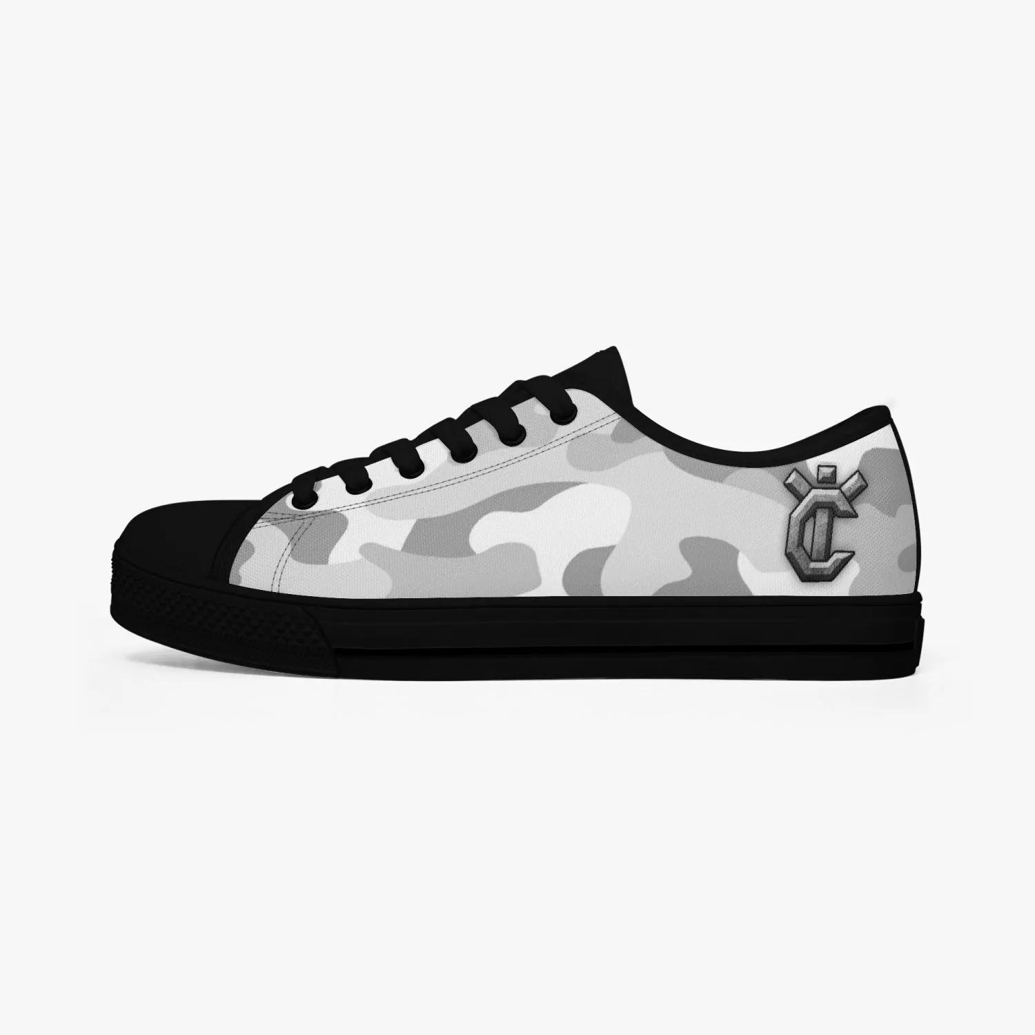 Y i Compete Classic Low-Top Canvas Shoes - Gray/White Camo