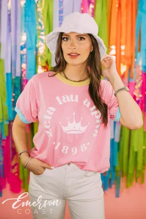 Zeta Tau Alpha Crown Colorblock Ringer